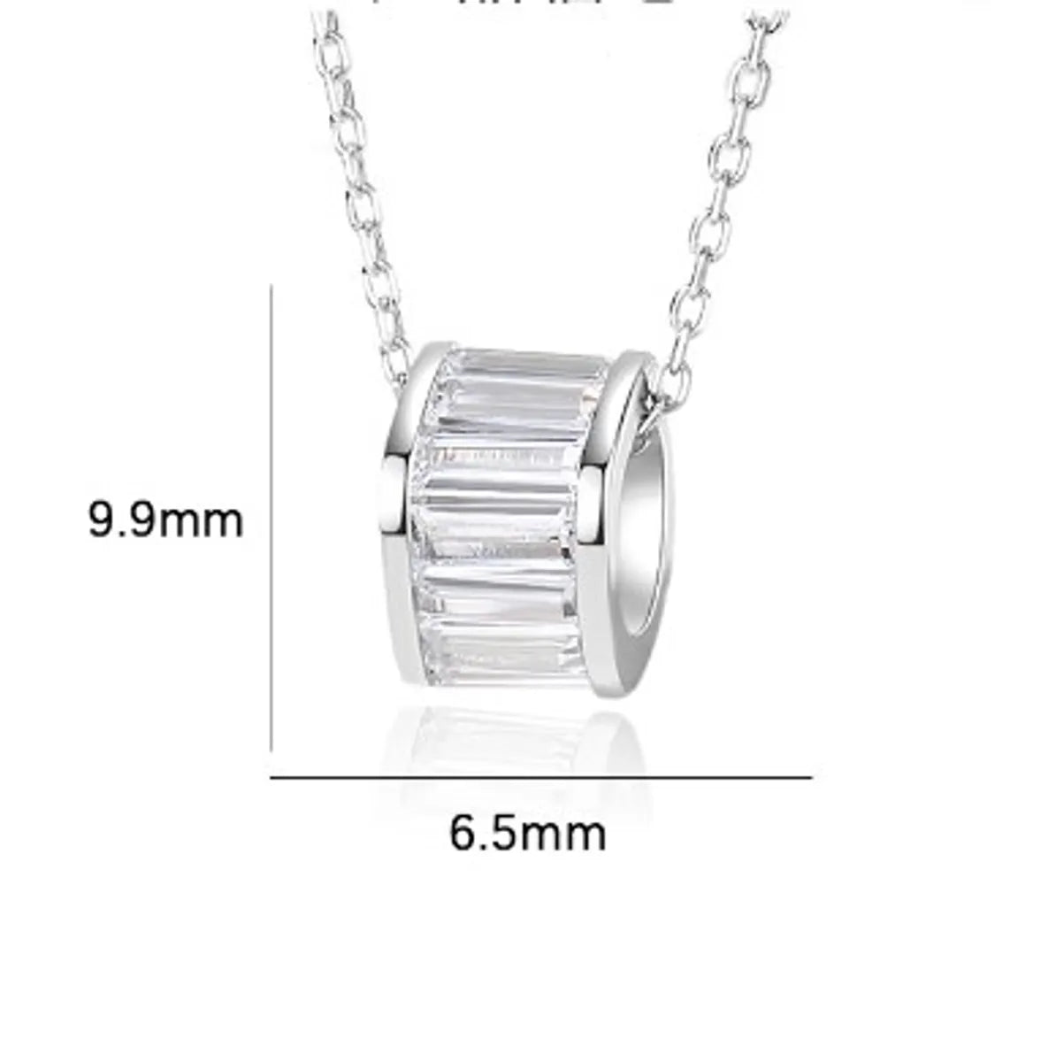 Casual Modern Style Commute Round Sterling Silver Polishing Plating Inlay Zircon Necklace