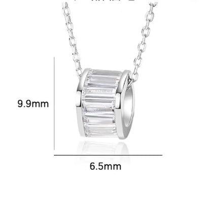 Casual Modern Style Commute Round Sterling Silver Polishing Plating Inlay Zircon Necklace