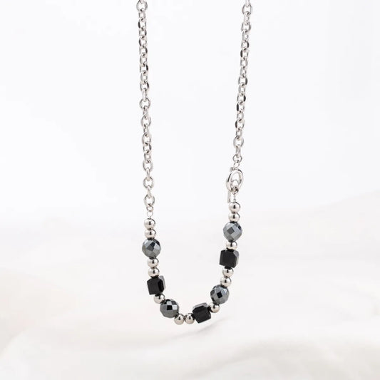 Casual Modern Style Cool Style Geometric Stainless Steel Glass Beaded Unisex Necklace