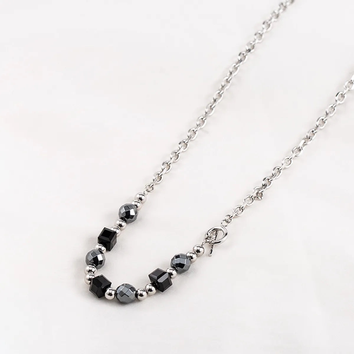 Casual Modern Style Cool Style Geometric Stainless Steel Glass Beaded Unisex Necklace