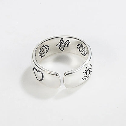 Casual Modern Style Flower Sterling Silver Open Rings In Bulk