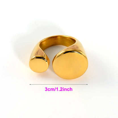 304 Stainless Steel 18K Gold Plated Casual Modern Style Asymmetrical Irregular Geometric No Inlay Open Rings Rings