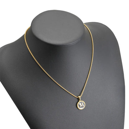 Casual Modern Style Letter Stainless Steel Enamel Plating 18k Gold Plated Pendant Necklace