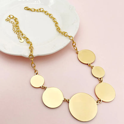 Casual Modern Style Round Stainless Steel Plating Gold Plated Necklace