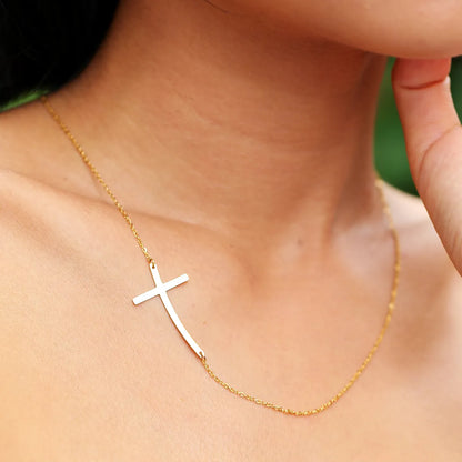 Casual Modern Style Simple Style Cross Stainless Steel 18k Gold Plated Necklace In Bulk