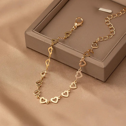 Casual Modern Style Simple Style Heart Shape Iron Women'S Bracelets