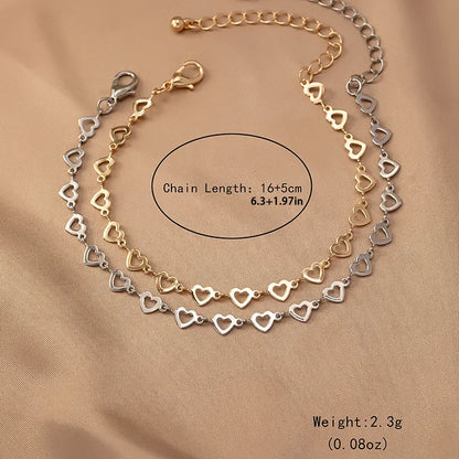 Casual Modern Style Simple Style Heart Shape Iron Women'S Bracelets