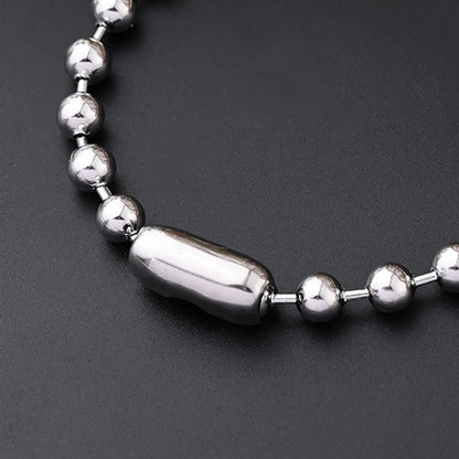 Casual Modern Style Simple Style Round Beads Simple Solid Color 304 Stainless Steel Bracelets In Bulk