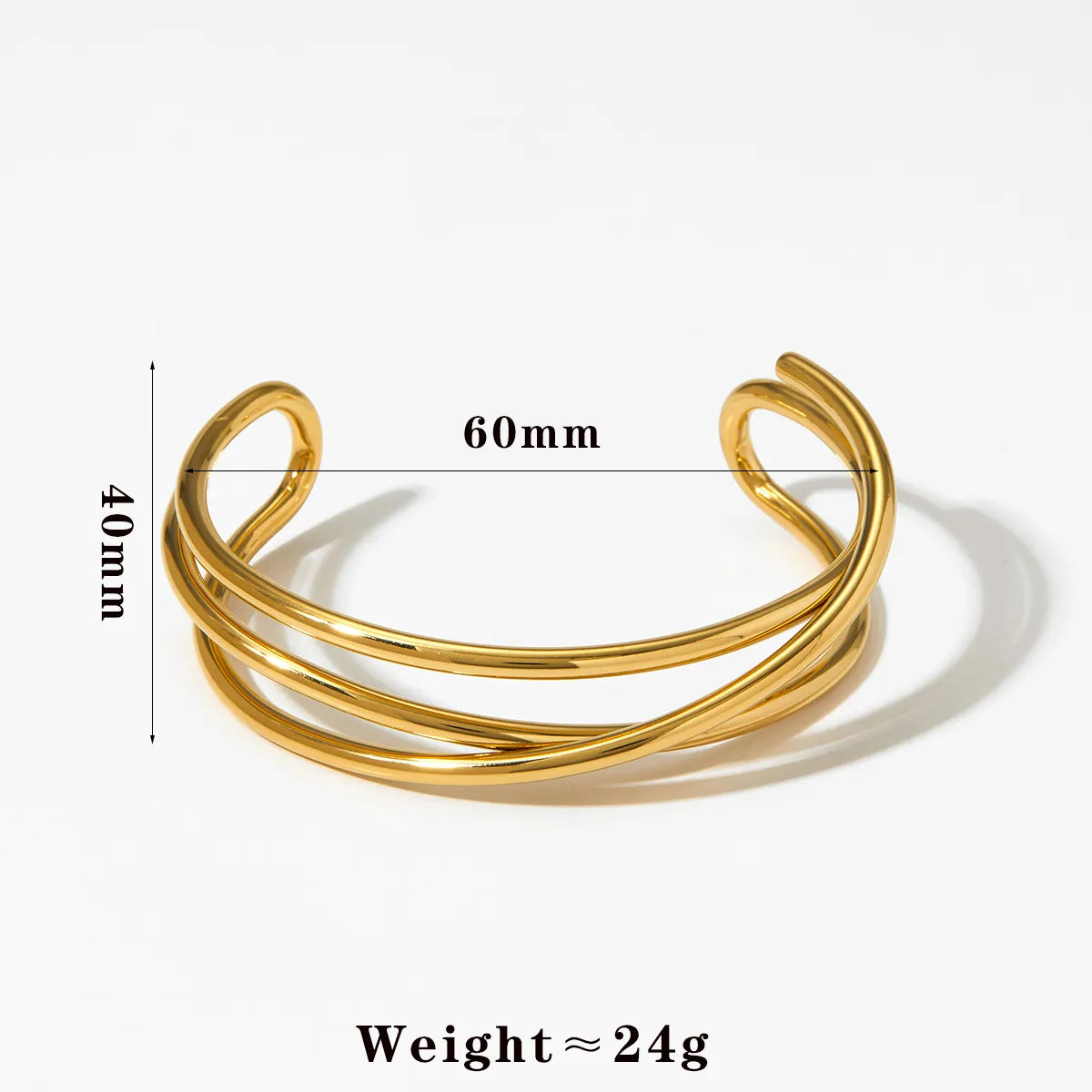 Casual Modern Style Solid Color 304 Stainless Steel 16K Gold Plated White Gold Plated Gold Plated Bangle In Bulk