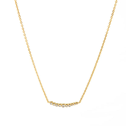 304 Stainless Steel 18K Gold Plated Casual Modern Style Plating Inlay Solid Color Rhinestones Necklace