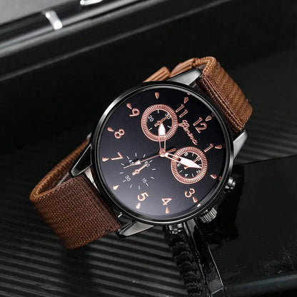 Casual Number Buckle Quartz Men'S Watches