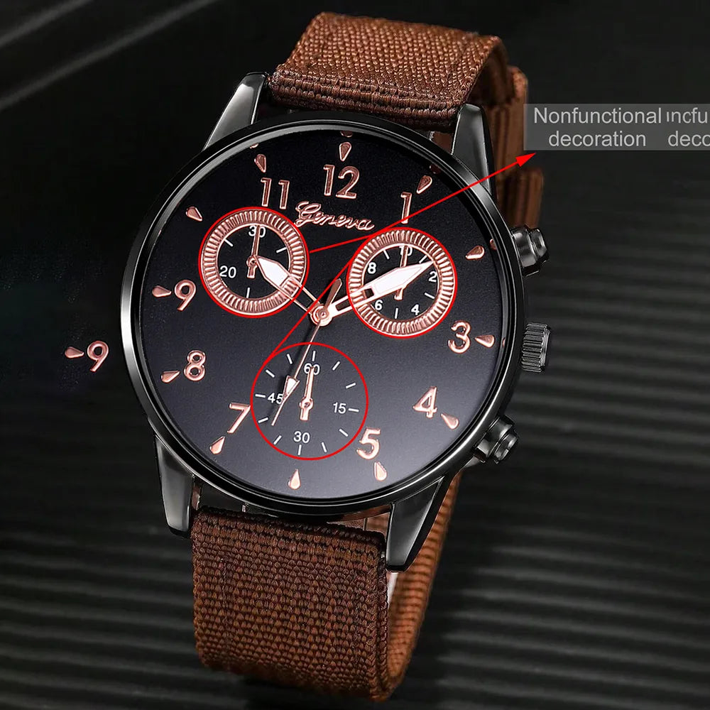 Casual Number Buckle Quartz Men'S Watches