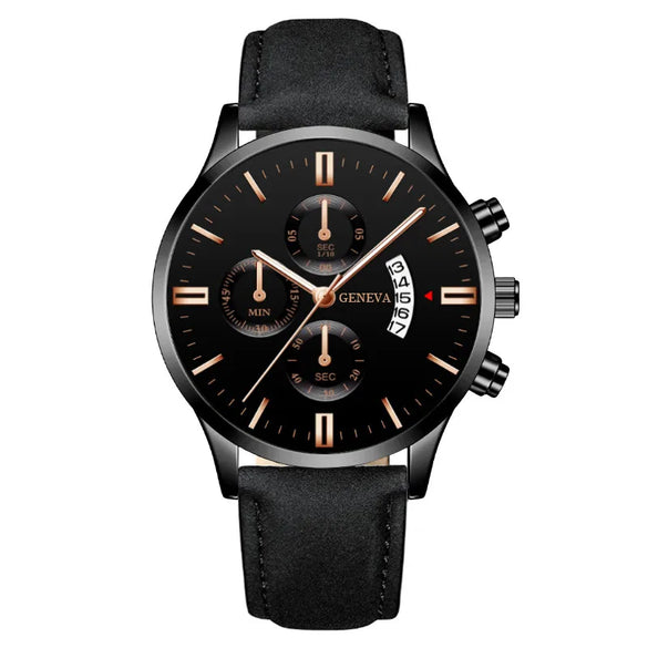 Casual Number Buckle Quartz Men'S Watches