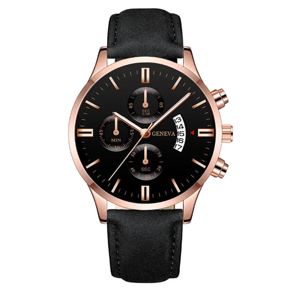 Casual Number Buckle Quartz Men'S Watches