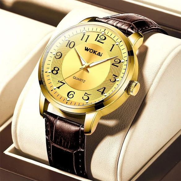 Casual Number Buckle Quartz Men'S Watches