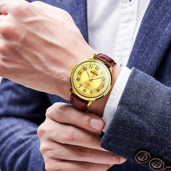 Casual Number Buckle Quartz Men'S Watches