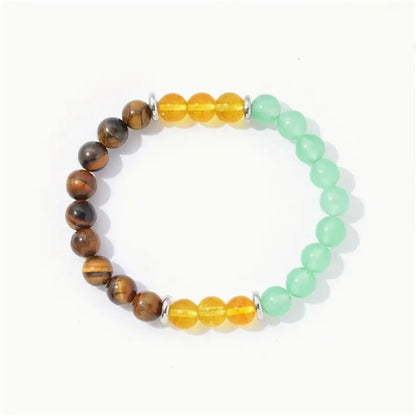 Casual Pastoral Classic Style Round Natural Stone Tiger Eye Bracelets In Bulk