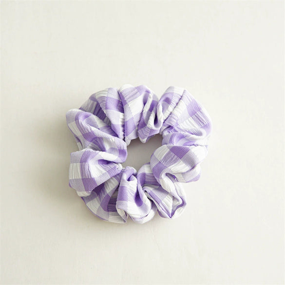Casual Plaid Fabric Hair Tie Hair Accessories For Girls With High Elasticity And Seiko Craft