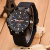 Casual Plastic Case Silicone Strap Stainless Steel Buckle Round Dial Men's Quartz Watch