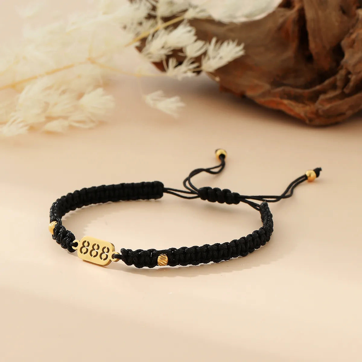 Casual Preppy Style Number 18K Gold Plated 304 Stainless Steel Nylon Wholesale Drawstring Bracelets