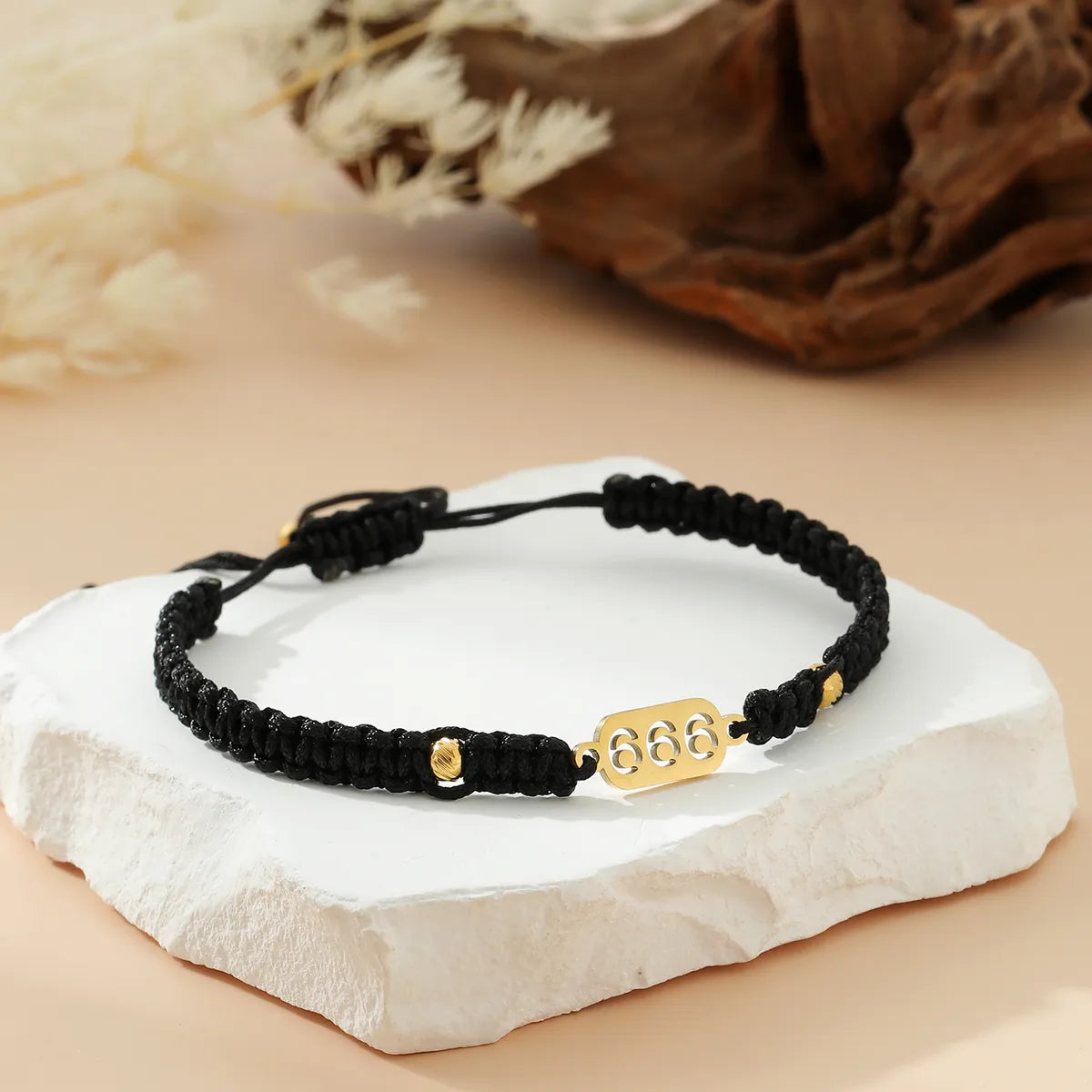 Casual Preppy Style Number 18K Gold Plated 304 Stainless Steel Nylon Wholesale Drawstring Bracelets