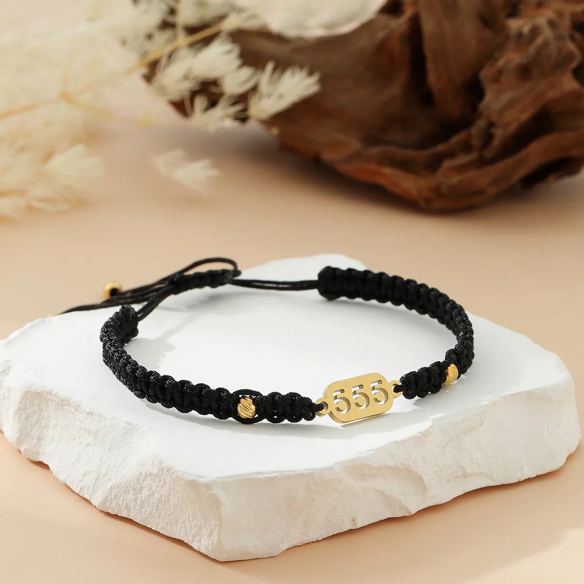 Casual Preppy Style Number 18K Gold Plated 304 Stainless Steel Nylon Wholesale Drawstring Bracelets