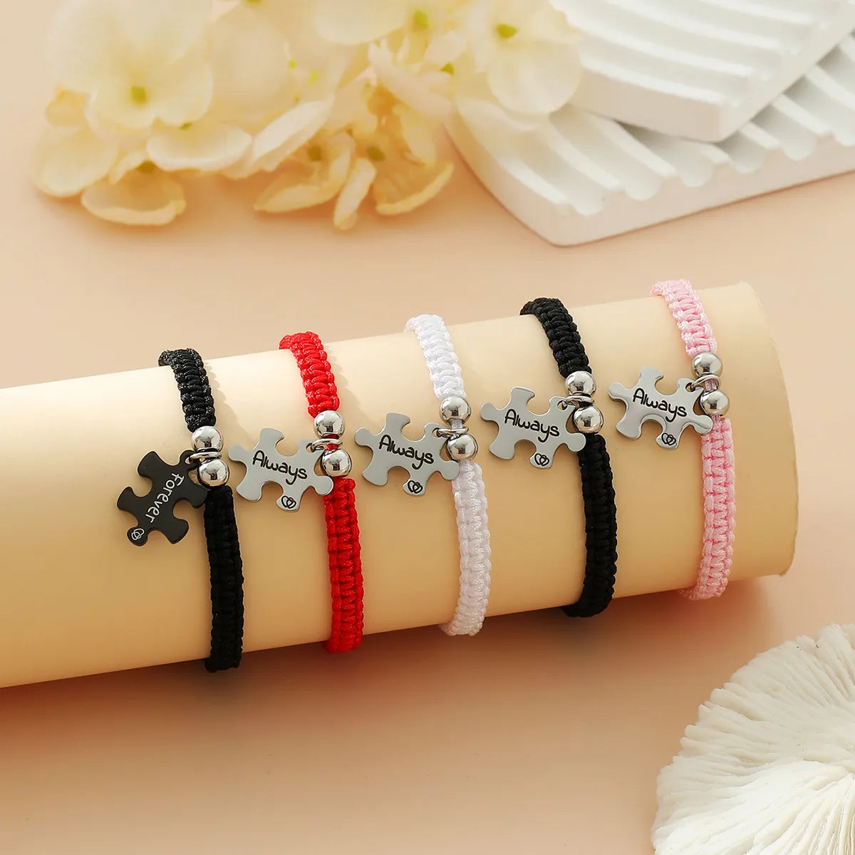 Casual Preppy Style Sports Jigsaw 304 Stainless Steel Nylon Wholesale Bracelets