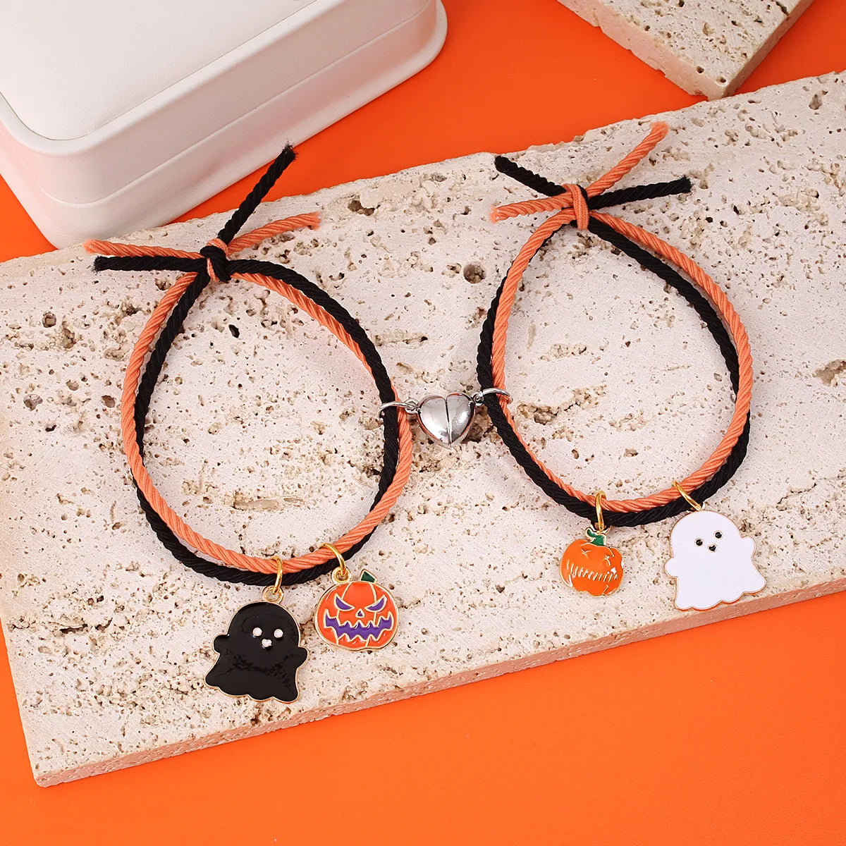 Casual Pumpkin Ghost Stainless Steel Elastic String Handmade Halloween Women'S Bracelets