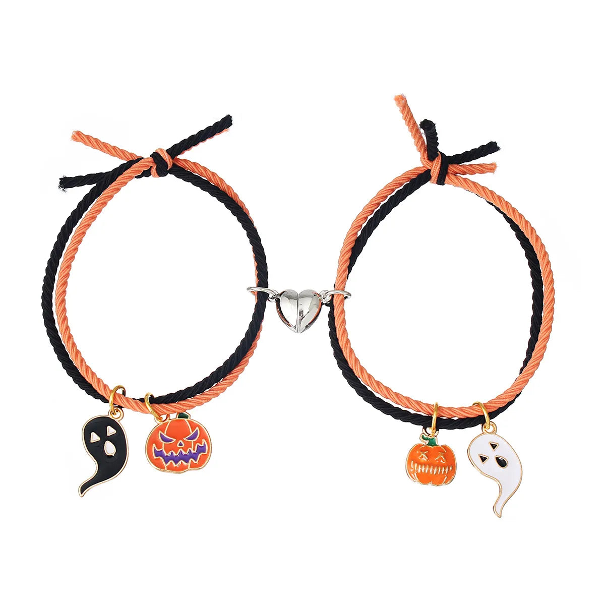 Casual Pumpkin Ghost Stainless Steel Elastic String Handmade Halloween Women'S Bracelets