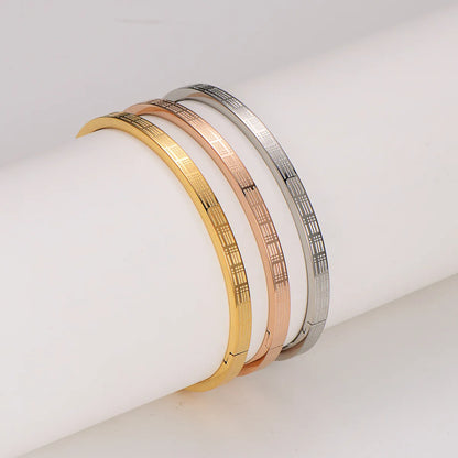 Casual Punk Commute Solid Color 304 Stainless Steel Bangle In Bulk