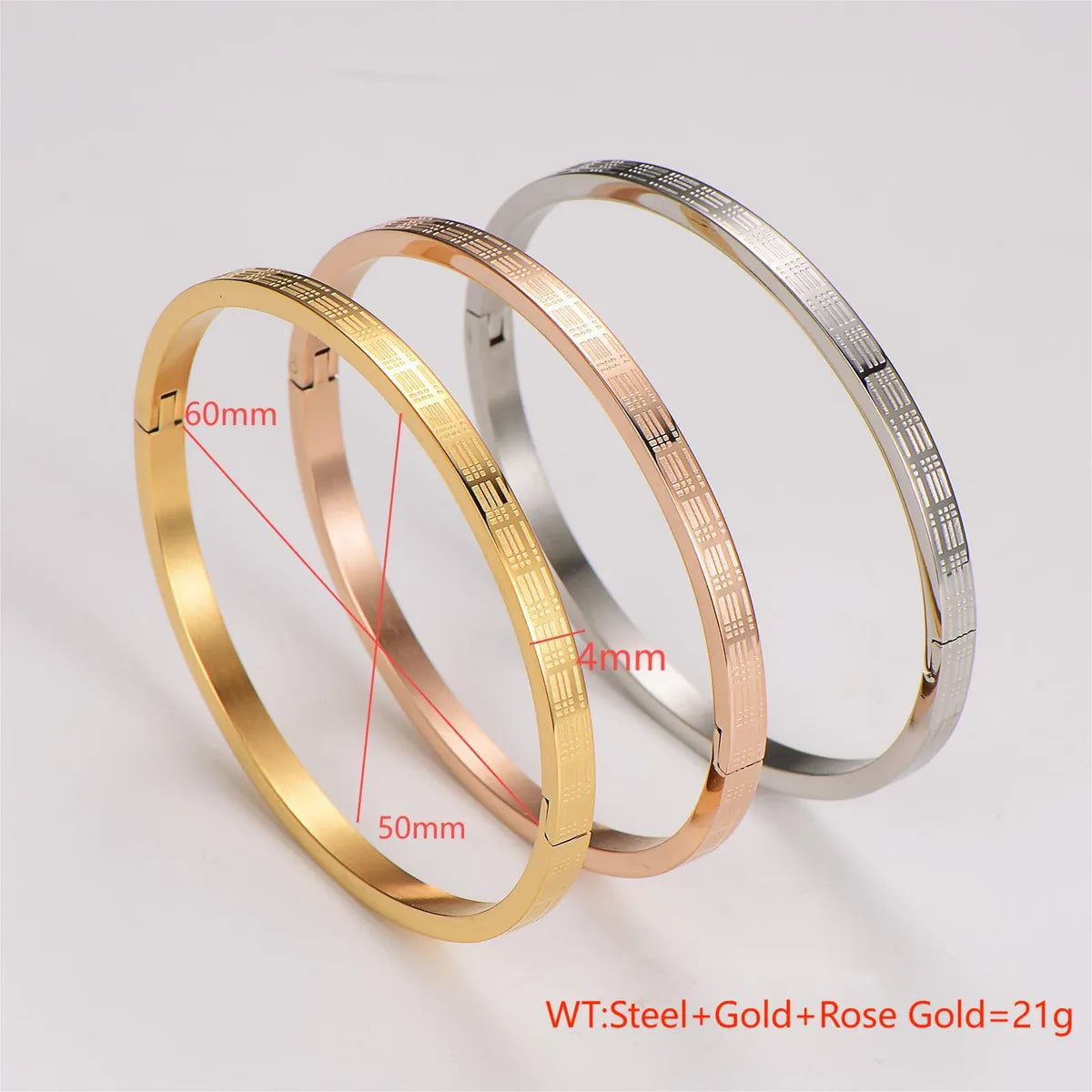 Casual Punk Commute Solid Color 304 Stainless Steel Bangle In Bulk