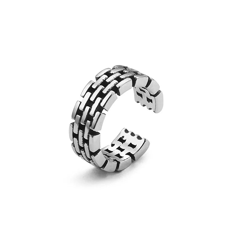 Casual Punk Leaf Titanium Steel Plating Unisex Rings