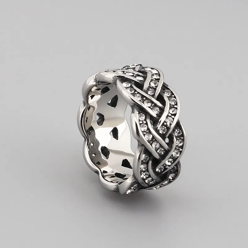 Casual Punk Leaf Titanium Steel Plating Unisex Rings