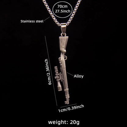 Casual Punk Pistol 201 Stainless Steel Zinc Alloy Unisex Pendant Necklace