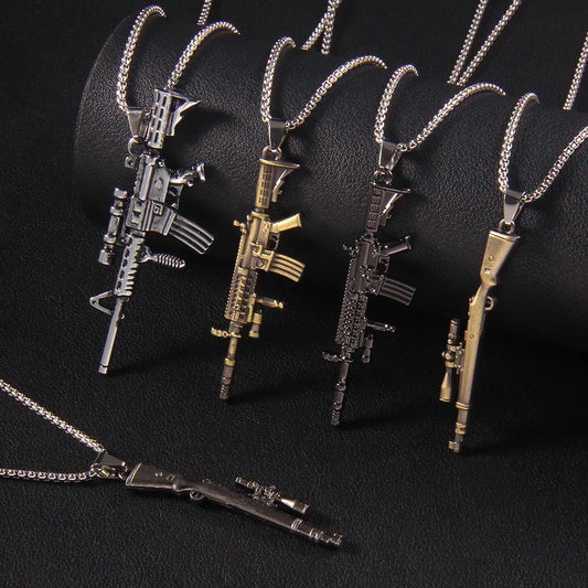 Casual Punk Pistol 201 Stainless Steel Zinc Alloy Unisex Pendant Necklace