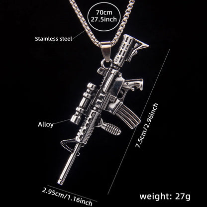 Casual Punk Pistol 201 Stainless Steel Zinc Alloy Unisex Pendant Necklace