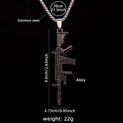 Casual Punk Pistol 201 Stainless Steel Zinc Alloy Unisex Pendant Necklace