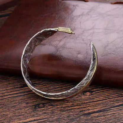 Casual Punk Simple Style Feather Alloy Plating Men'S Bangle