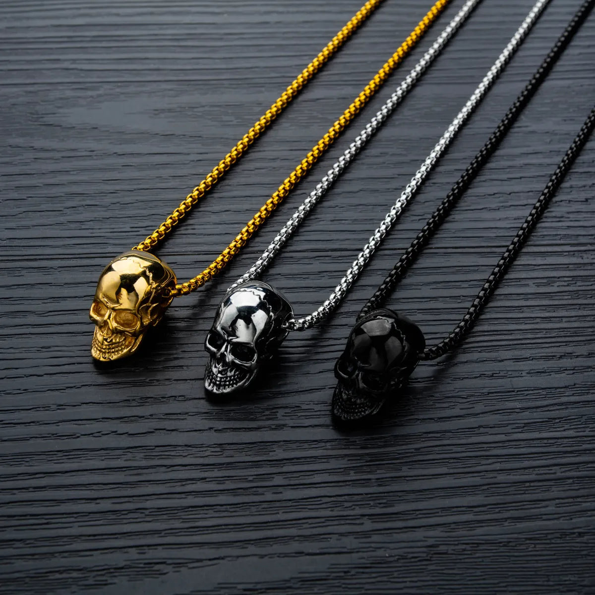 Casual Punk Skull Alloy Plating Men'S Pendant Necklace