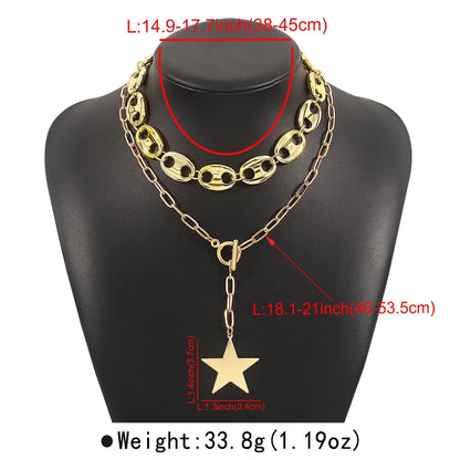 Casual Punk Star CCB Iron Chain Wholesale Pendant Necklace