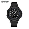 Casual Quartz Watch For Men And Women Abs Case Tpu Strap Stainless Steel Buckle Acrylic Mirror Round Dial Spiral Crown Pin Buckle