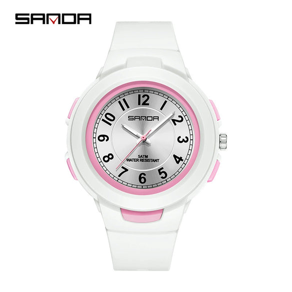 Casual Quartz Watch For Men And Women Abs Case Tpu Strap Stainless Steel Buckle Acrylic Mirror Round Dial Spiral Crown Pin Buckle