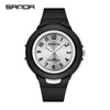 Casual Quartz Watch For Men And Women Abs Case Tpu Strap Stainless Steel Buckle Acrylic Mirror Round Dial Spiral Crown Pin Buckle