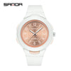 Casual Quartz Watch For Men And Women Abs Case Tpu Strap Stainless Steel Buckle Acrylic Mirror Round Dial Spiral Crown Pin Buckle