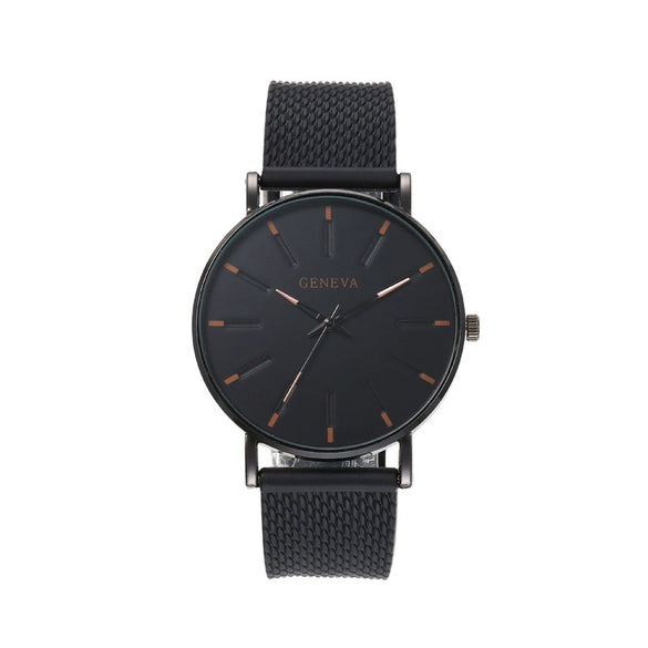 Casual Quartz Watch With Plastic Strap Round Dial Alloy Case For Men And Women