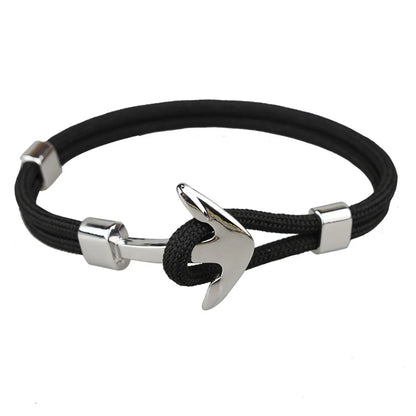 Casual Retro Anchor Alloy Rope Layered Unisex Bracelets