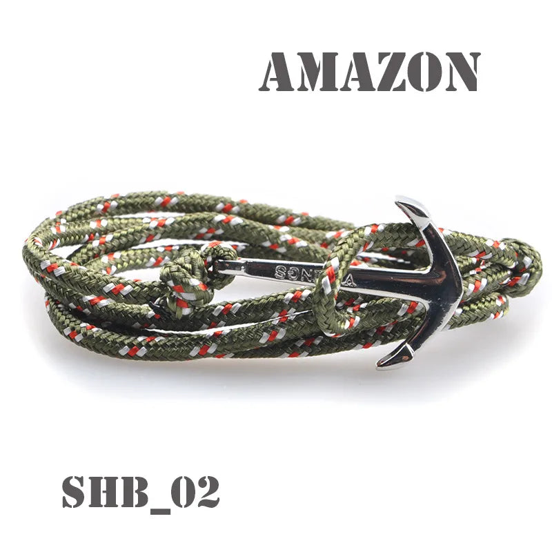 Casual Retro Anchor Alloy Rope Layered Unisex Bracelets