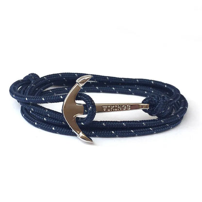 Casual Retro Anchor Alloy Rope Layered Unisex Bracelets