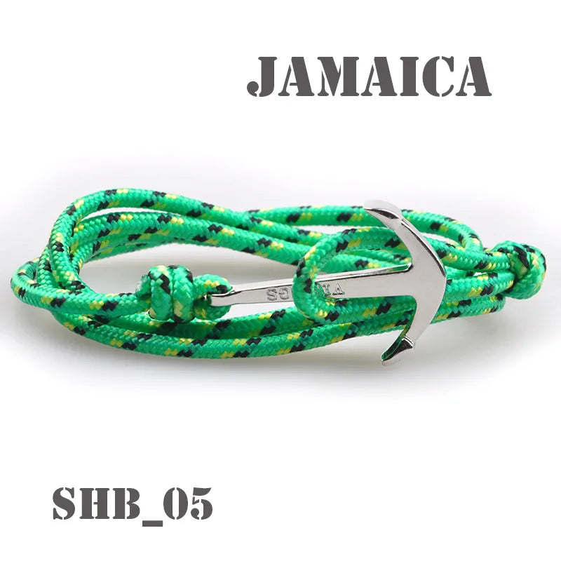 Casual Retro Anchor Alloy Rope Layered Unisex Bracelets