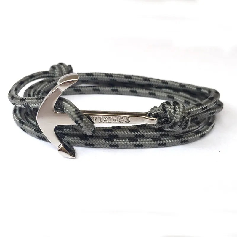 Casual Retro Anchor Alloy Rope Layered Unisex Bracelets